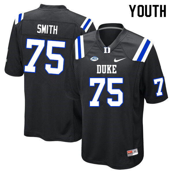 Youth #75 Liam Smith Duke Blue Devils College Football Jerseys Sale-Black